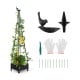 Garden obelisk trellis in black with planter box, gloves, and accessories for supporting climbing plants indoors or.
