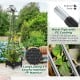 Garden obelisk trellis in black with self-drainage system, ideal for climbing plants like ivy and roses, featuring.