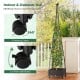 Garden obelisk trellis with self-drainage system, black, featuring 4 universal casters for easy indoor and outdoor.