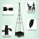 Garden obelisk trellis in black with removable reservoir, designed for climbing plants, featuring drainage holes and.