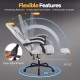 Gaming chair with adjustable swivel seat, reclining backrest, and retractable footrest for optimal comfort and support.