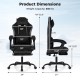 Gaming chair dimensions with adjustable height, lumbar support, and 330 lbs weight capacity for optimal comfort.