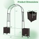 Garden arch trellis with two self-watering planter boxes, black, featuring drainage holes and extendable design for.