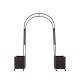 Garden arch trellis with two self-watering planter boxes, black, designed for climbing plants and easy mobility.