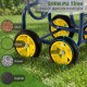 Solid PU tires of the heavy-duty metal garden hose reel cart ensure smooth gliding on various surfaces for easy.