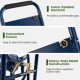 Heavy-duty metal garden hose reel cart with foam-padded handrail and convenient cutout for easy storage, portable.