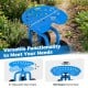 Garden rolling workseat in blue with 360° swivel seat and adjustable height, ideal for gardening and outdoor tasks.