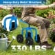 Garden rolling workseat in blue with 360° swivel seat, adjustable height, and heavy-duty metal structure for outdoor.