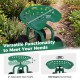 Garden rolling workseat with 360° swivel seat, adjustable height, and durable green metal frame for gardening tasks.