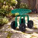 Garden rolling workseat in green with 360° swivel seat, adjustable height, and durable wheels for easy mobility in the.