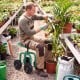 Garden rolling workseat with 360° swivel seat, adjustable height, and premium wheels for comfortable gardening tasks.