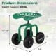 Garden rolling workseat with adjustable height and 360° swivel seat, featuring durable green frame and 7" wheels.