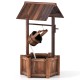 Wooden wishing water fountain with pump, durable fir wood, perfect for garden or patio, creates soothing trickling.