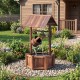 Wooden wishing water fountain with pump, featuring solid fir wood and a gentle trickling sound, perfect for garden or.