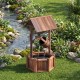 Wooden wishing water fountain with pump, featuring durable fir wood, ideal for garden or patio decoration.