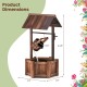 Wooden wishing water fountain with pump, 44.5” tall, 24” wide, perfect for garden or patio decoration.