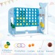 Giant 4-to-Score game set in blue with 42 rings, 3 tossing rings, and a basketball for versatile outdoor fun.