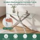Modern rectangular console table with clear tempered glass top and chromed legs, ideal for stylish entryway display.