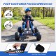 Go-kart for kids featuring adjustable seat, multi-terrain wheels, and foot-controlled forward/reverse for safe driving.