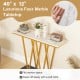 Gold entryway table with a 40" faux marble tabletop and metal frame, perfect for narrow spaces and easy to clean.