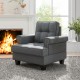 Mid-century Modern Accent Armchair Tufted Linen Club Chair - Gallery View 3 of 8