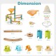 Bamboo marble run toy set with 106 pieces, featuring colorful tracks and marbles for kids' creative play and learning.