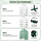 Mini portable 4 tier greenhouse with 8 shelves, featuring a rust-resistant metal frame for easy plant growth.