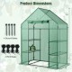 Mini portable 4 tier greenhouse with 8 shelves, measuring 30" x 56" x 76", ideal for plant growth and sunlight exposure.