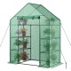 Mini portable 4-tier greenhouse with 8 shelves, designed for optimal plant growth and sunlight exposure.
