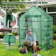 Mini portable walk-in greenhouse with roll-up door, featuring 4 tiers and 8 shelves for optimal plant growth.