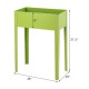 Green elevated garden planter made of galvanized steel, 31.5" high, perfect for easy gardening without bending.