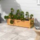 Wooden rectangular garden bed made of fir wood with drainage system, perfect for outdoor planting in garden or balcony.