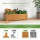 Wooden rectangular garden bed made of fir wood with drainage system, ideal for outdoor gardening in various spaces.