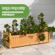 Wooden rectangular garden bed made of fir wood with a 19.5-gallon capacity, ideal for outdoor plant growth.