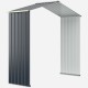 Outdoor storage shed extension kit for 7 ft width, made of premium color coated steel, adds 14.7 ft² storage space.