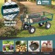 Heavy-duty garden utility cart with steel mesh crate, 440-lbs capacity, ideal for transporting logs and potted plants.