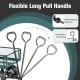 Flexible long pull handle of the heavy-duty garden utility cart, featuring a comfortable non-slip grip for easy.