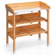 Garden wooden potting bench work station featuring a spacious worktop and sturdy wooden construction, perfect for.