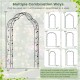 Garden arch arbor trellis in black, designed for climbing plants, showcasing multiple assembly options for outdoor use.