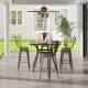 Set of 4 stackable metal bar stools with removable backrests, featuring a gun color finish for versatile dining spaces.