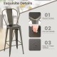 Bar height chair with round corners, cut-out handle, and easy-to-clean surface, ideal for dining or pub use.