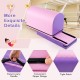 Gymnastics vaulting box in purple with detachable mat, easy-to-carry handle, and zipper design for kids' training.