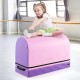 Gymnastics vaulting box in purple for kids, featuring a detachable mat and carrying handle for versatile training.
