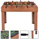 Indoor 37-inch foosball table with wood construction, steel rods, and scoring device for competitive gameplay.