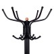 Vintage metal coat and hat tree stand with six hooks per layer, featuring a sturdy base and elegant design for any room.