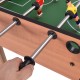 Close-up of the 37-inch indoor foosball table showing steel rods and player figures for competitive gameplay.