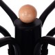 Close-up of the Vintage Metal Coat Hat Tree Stand showing the wooden top ball and sturdy black steel construction.