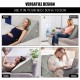 Adjustable gray memory foam reading sleep back support pillow for versatile use in bed, sofa, or floor.