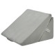 Gray adjustable memory foam reading sleep back support pillow showcasing its ergonomic tilted design for enhanced.