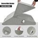 Adjustable gray memory foam reading pillow with convertible design, removable cover, and convenient carrying handle for.